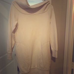 Cowl neck fleece dress
